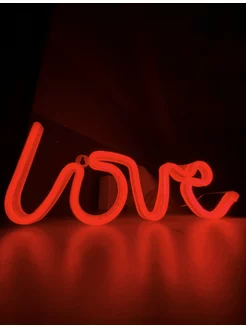 Неоновая вывеска светильник на стену Love с usb фото 3