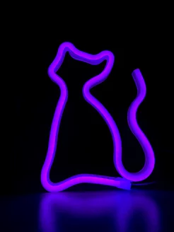 Неоновая вывеска светильник на стену кот с usb фото 7