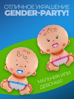 Гендер пати фотозона фольгированные шары мальчик девочка фото 4