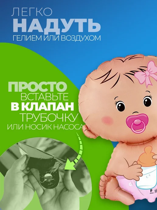 Шары на выписку девочки и на годик фольгированные