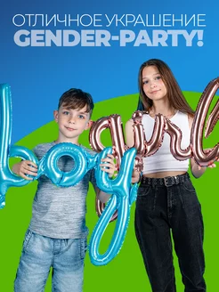 Гендер пати фотозона фольгированные шары мальчик девочка фото 4