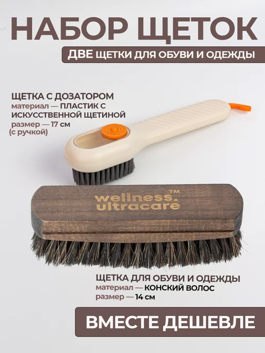 Щетка для обуви, для чистки одежды, замши и ковров