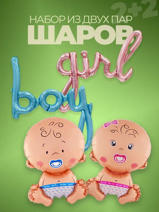 Гендер пати фотозона фольгированные шары мальчик девочка