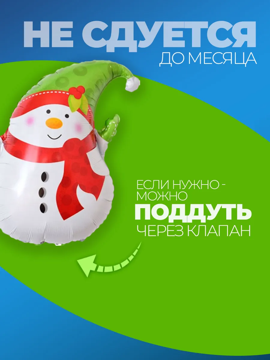 Воздушный шар фотозона снеговик на Новый Год фото 3