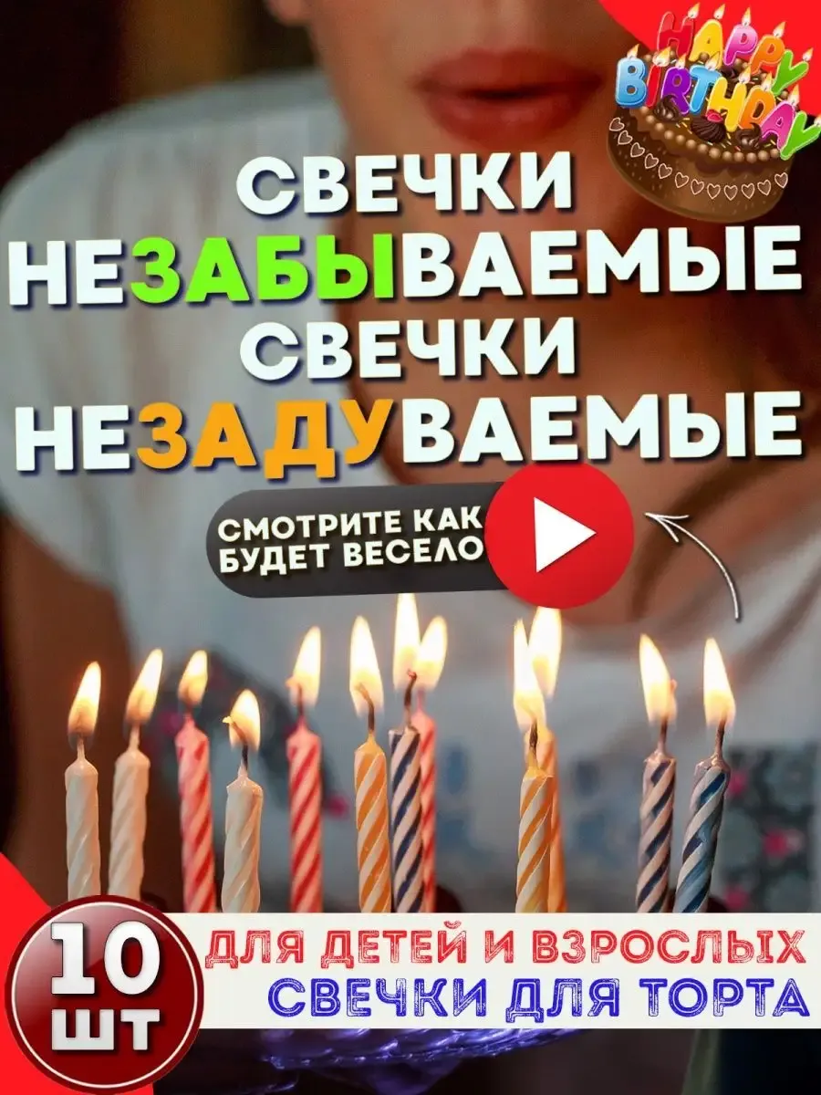 Свечи для торта незадуваемые и цветное пламя фото 6