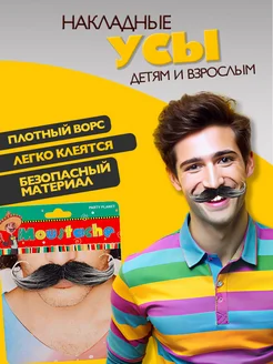 Накладные усы серые