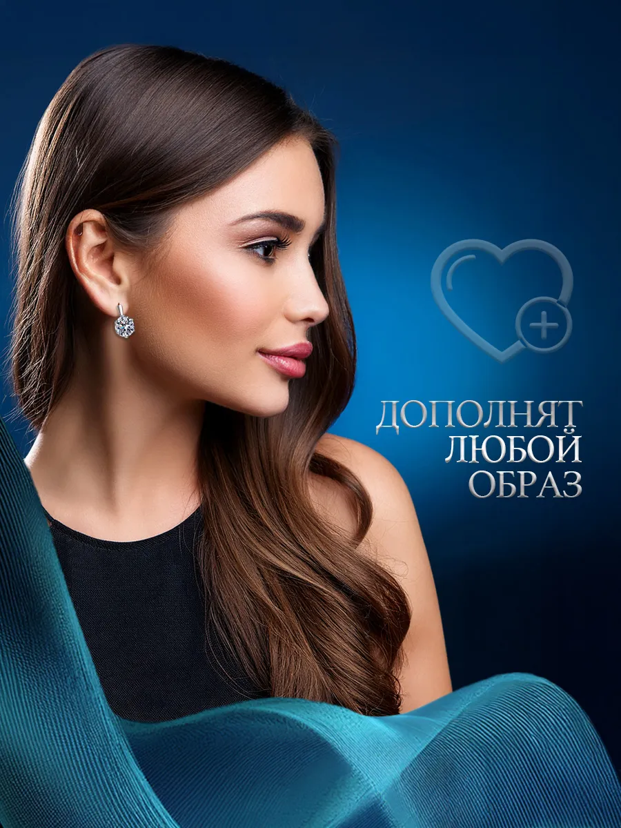 Серьги с камнями циркон фото 4