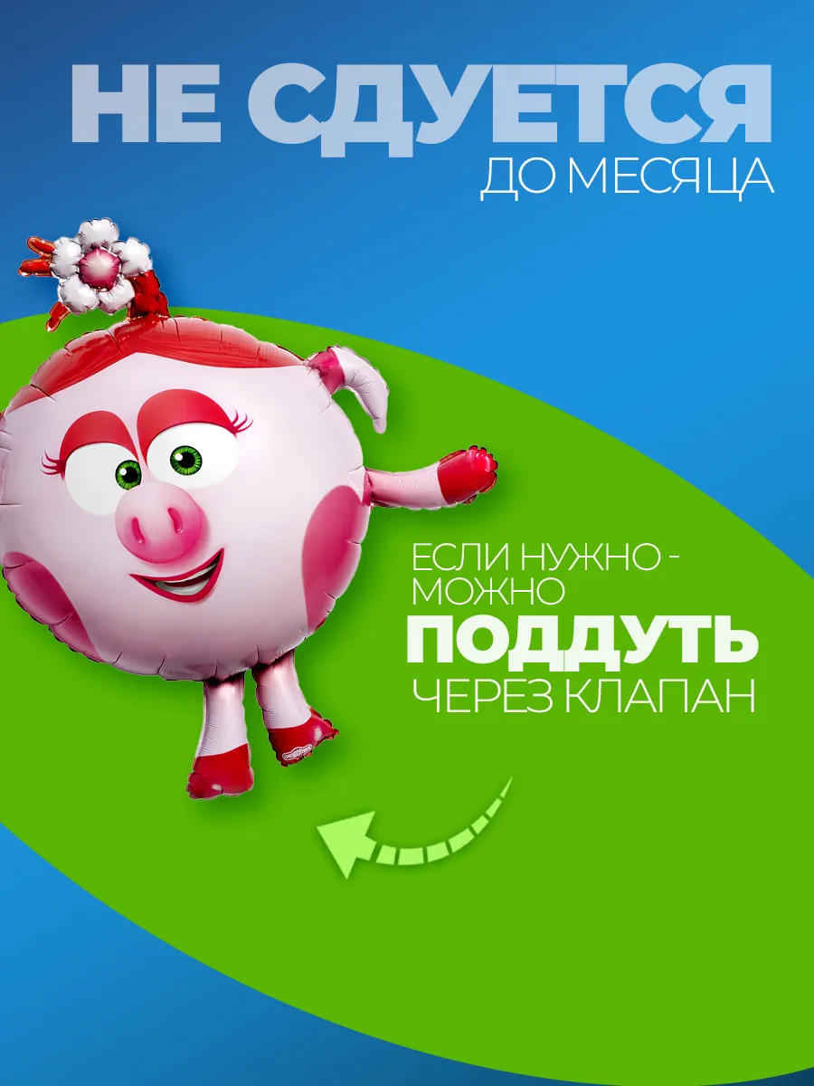 Шарики воздушные для праздника Смешарики Нюша фото 3
