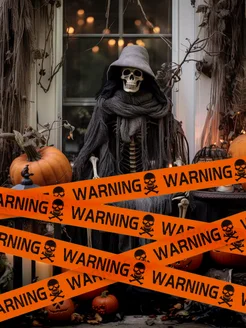 Растяжка сигнальная лента WARNING предупреждение фото 2