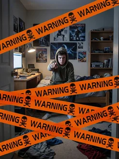 Растяжка сигнальная лента WARNING предупреждение фото 7