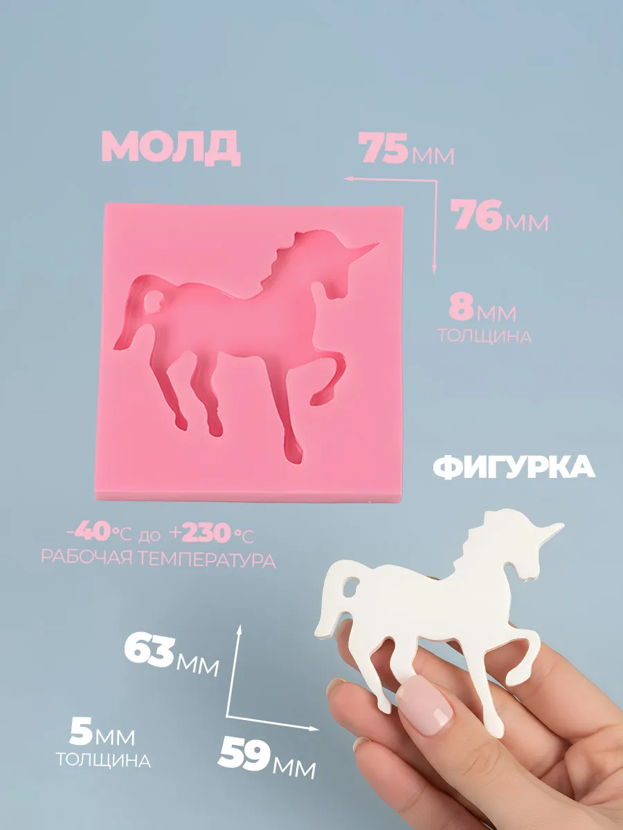 Молд лошадь силиконовая форма фото 2