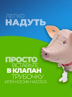 Набор шаров Ходячая Свинка 3 шт фото 2